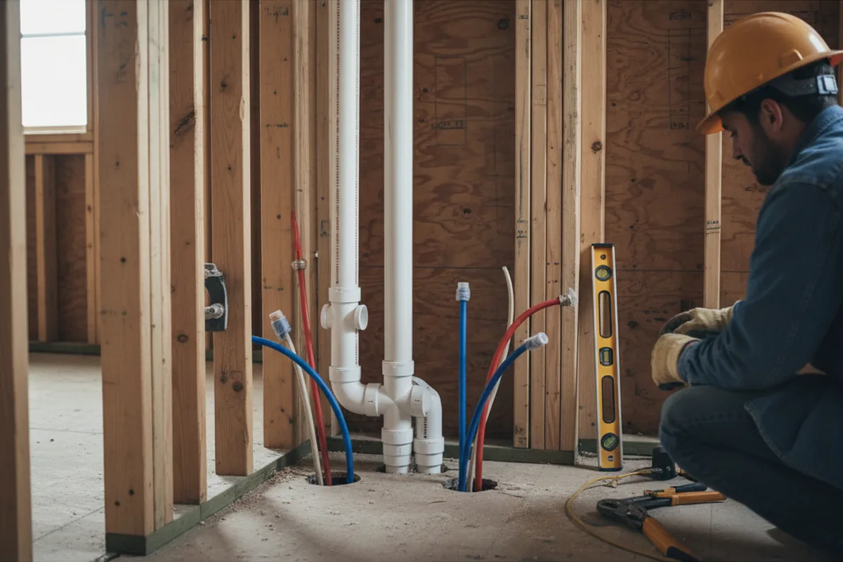 Drain and supply rough-in during Garbage Disposal Repair in Roann